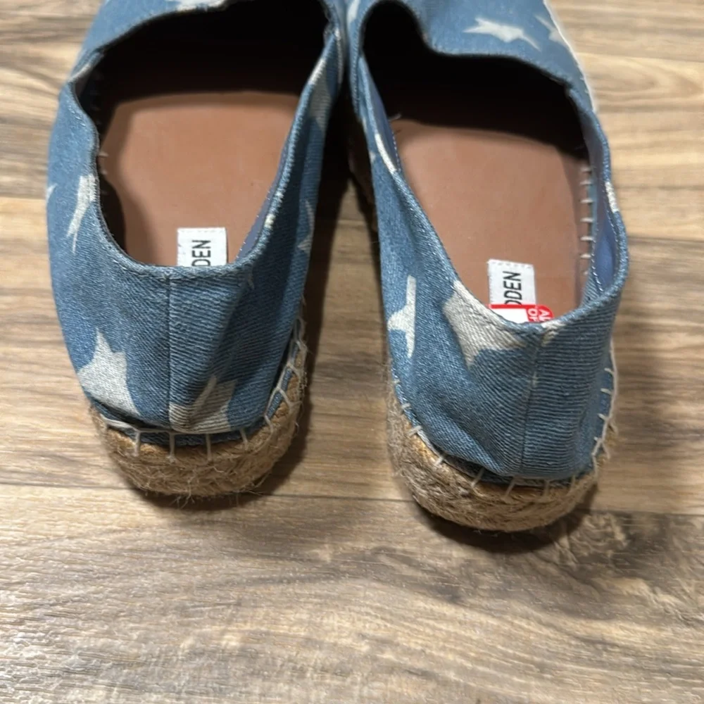 Steve Madden‎ Women’s Talan Star Espadrille Denim Shoe Size 10